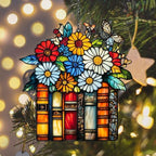 Floral Stack of Books Acrylic Suncatcher - Image 6