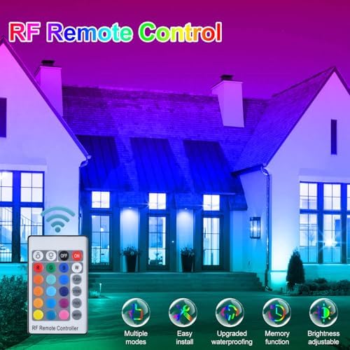 LED Wall Washer Light 144W RGBW Outdoor Spotlight, Outdoor ​Color Changing Stage Lights with Remote, Uplights for Weddings, Parties, Patio, Outdoor Wall,Landscape Lighting, IP65 Waterproof US 3-Plug - Image 2