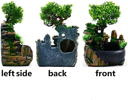 Desktop Atomizing Rockery Water Fountain, Resin Tabletop Fountain, Zen Meditation Rockery Fountain, Indoor Small Waterfall with Led Lamp for Office Home Decoration - Image 4