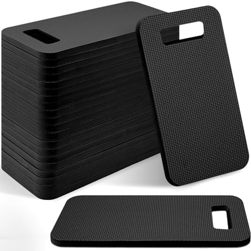 Riakrum 20 Pcs Garden Kneeling Pad Garden Knee Pad Thick Foam Knee Mat Waterproof Cushion for Kneeling Multi Functional and Church Kneeler for Praying, Baby Bath, Yoga, 15.4 x 6.7 Inch (Black) by Riakrum