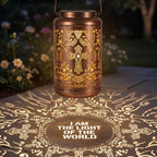 Solar Lantern with Shepherd Hook Hanging Pole, Cross, Religious Decorations | Decorative Outdoor Waterproof Garden Lantern | Catholic Christian Gift Idea for Home, Yard, Patio, Backyard, Porch - Image 2