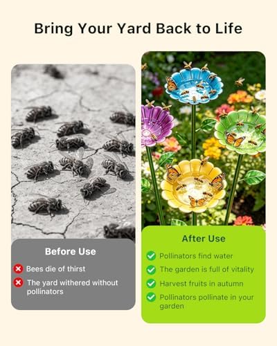 8 Pc Water Station for Bee Butterfly Pollinators Outdoor Bath Metal - Image 2