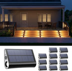 12-Pack Solar Step Lights, Waterproof, Warm White Dual-Sided Glow by GVSHINE