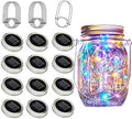 Solar Mason Jar Lights, 12 Pack 30 LED Waterproof Lid Light with Hangers (No Jar), Fairy Firefly Outdoor String Lights for Regular Mason Jar, Patio, Yard, Garden, Wedding Decoration (4 Colors) by Cynzia