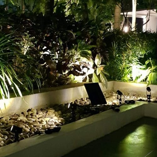 4-Spotlight Mini 50X Solar-Powered LED Spotlight (Warm White LED), Black Finish, Outdoor Garden Yard Landscape Downlight - Image 4
