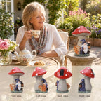Solar Gnome and Squirrel Statue Under Mushroom Garden Decor, Garden Gnomes Outdoor Statue with Solar Lantern for Yard Patio Lawn Decor, Unique Birthday Gifts for Mom Women Grandma - Image 2