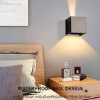 2 Pack Outdoor Sconces Wall Lights LED 20W Exterior/Interior Up and Down Lights IP65 Waterproof Modern Outdoor Lighting Fixtures Square Aluminum Wall Mount Light Black 3000K Warm Lights - Image 3