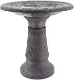 Arcadia Garden Products BB05 Fiberclay Bird Bath Outdoor Garden Decor, Antique Vintage Weather Resistant Water Bowl for Backyard and Patio and, 20-inch Tall, Black - Image 3