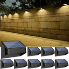 Solar Lights Outdoor, RGB 8 Colors, Dusk to Dawn Deck Light, Solar Deck Lights for Outside IP65 Waterproof, Backyard/Railing/Wall/Step/Patio/Fence(8 Pack,Black) by Unknown