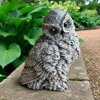 OLOMA Concrete Owl Garden Statue Handmade Cement Hooter Sculpture Outdoor Night Bird Garden Figurine Lawn Ornament Patio Porch Decor Flower Bed Accent Backyard Landscape Sculpture Owl Lover Gift - Image 5