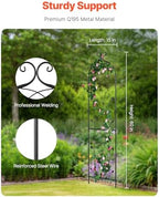 VEVOR 60 x 15 in, Rustproof Metal Garden Flower Trellis, Outdoor Climbing Rose & Cucumber Support, Decorative Tall Clematis Trellis for Courtyards & Lawns - Image 2