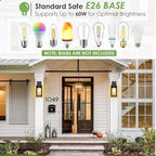 GRUENLICH Outdoor Porch Light, Rustproof Wall Sconce, Tempered Glass - Image 4