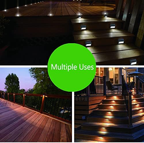 Solar Lights Outdoor, Waterproof Solar Powered Deck Step Lights for Patio Garden Backyard Garage Driveway Pathway Outside Wall Lighting (6, Cool White) - Image 2