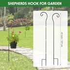 Hicarer 12 Pcs Shepherds Hooks for Outdoor 42 Inch 1/3 Bird Feeder Pole Rust Resistant Steel Shepard Hooks for Wedding Garden Bird Feeders Hanging Lanterns Solar Outdoor Lights - Image 2