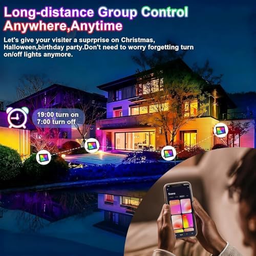 RGBCW LED Floodlight Outdoor 100W,Smart Colour Changing Wall Washer With APP Control/Music Sync/Timer/Dimmable/500W Equivalent/IP66 Waterproof Disco Light For Party,Garden,Halloween(1pcs,100W) - Image 3