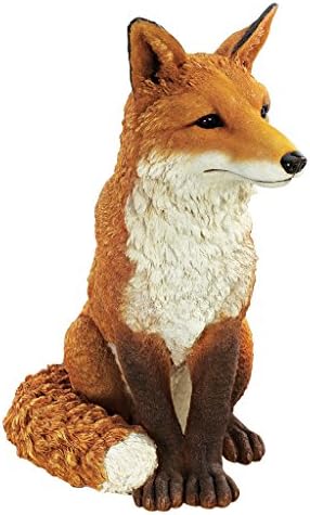 Design Toscano Simon The Woodland Fox Indoor/Outdoor Garden Statue for Patio, Pool or Lawn, 18 Inch Tall, Cast Stone Resin, Red Orange Paint by DesignToscano