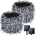 Solar String Lights Outdoor 2 Pack 170FT 480 LED Christmas Light Cool White by Albelt