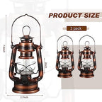 Hortsun 2 Pieces 8 Inch Vintage LED Hurricane Hanging Lantern - Image 3