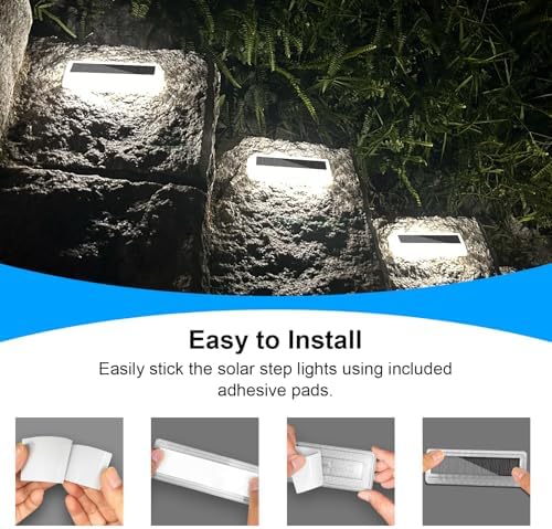 Lacasa Solar Driveway Lights 12 Pack,White LED Outdoor Deck Dock Lights - Image 3