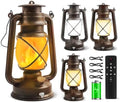 4 Pack Bronze Vintage 4 Modes Rechargeable Lanterns with Remote Control by Wondrastical