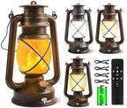 4 Pack Bronze Vintage 4 Modes Rechargeable Lanterns with Remote Control by Wondrastical