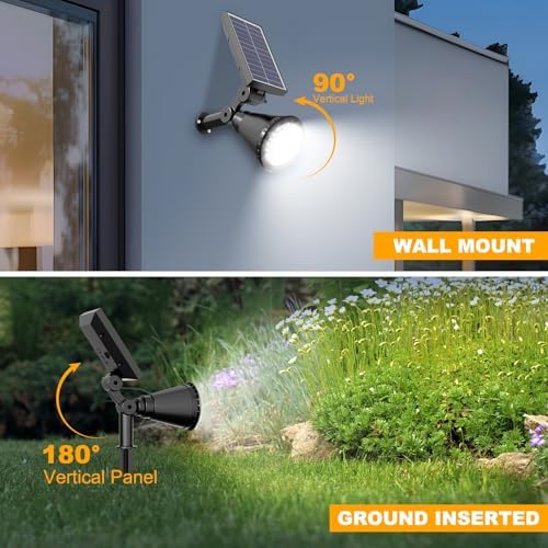Solar Lights Outdoor Waterproof Spot Lights, Cool White 3 Pack - Image 4