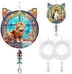 4Pack 10 inch Sublimation Wind Spinner Blanks 3D Aluminum Metal Wind Sculpture Kinetic Spinners for Yard and Garden Indoor Art Ornaments Hanging Decoration (Cat) by WindMage