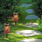 Poceacles Cardinal Cross Maple Leaf Solar Outdoor Lights Solar Grave Candle Solar Cemetery Candles LED Automatic Flameless Candles Cemetery Outdoor Solar Lights for Loss of Dad, Set of 4 - Image 4