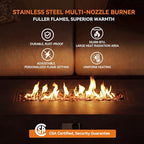 COSIEST 2-Piece Outdoor Propane Fire Table Set, Rectangle Concrete 56" x 28" Bronze Fire Pit (Certified, 50,000 BTU) w 20lb Tank Table,Waterproof Cover for Garden, Porch, Backyard - Image 5