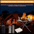 Portable Fire Pit for Camping,22 inch Outdoor Folding Fireplace with Heat Resistant Firepit Mat & Carrying Bag,Upgrade 304 Stainless Steel Mesh BBQ Fire Bowl for Picnics,Campfire,Backyard,Garden - Image 6