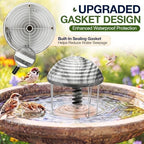Bird Bath Water Agitator with Round 99.99% Pure Copper Disk, Battery Powered Bird Bath Circulator, Quiet Waterproof Mover Keeps Water Fresh for All Season Use (Gray Rock) - Image 4