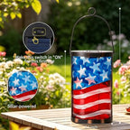 MUMTOP Flag Solar Lantern, Hanging Glass Outdoor Garden Light - Image 2