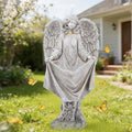 basen Angel Garden Statue Outdoor, Memorial Angel Figurine for Grave Yard Lawn, Resin Praying Angel Sculpture for Cemetery Decoration, Sympathy Gift, Spiritual Garden Decor by Basen