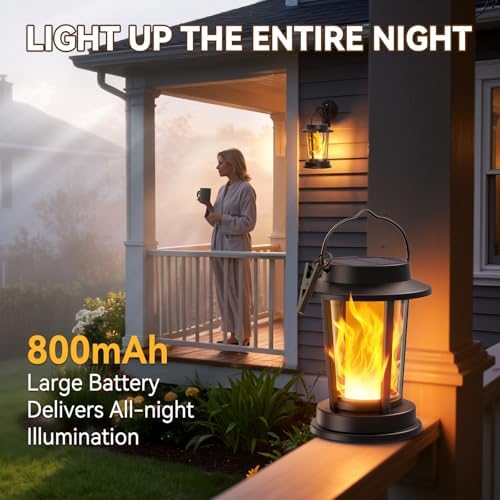 Solar Lanterns Outdoor Waterproof, Flickering Flame Solar Powered - Image 3