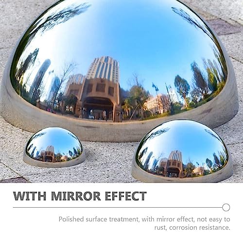 YARNOW Gazing Balls 6Pcs Garden Hemisphere Mirror Gazing Half Polished Stainless Steel Reflective Globe Outdoor Hollow for Gardens Ponds Home Decor Garden Mirror - Image 5