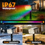 Fabrito Color Changing Solar Spot Lights Outdoor 8 Pack, [6+1 Lighting Modes] Auto On/Off RGB Spotlights, Waterproof Multicolor Landscape Lights for Garden, Tree, Halloween, Christmas - Image 4