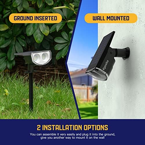 Kyosho IP67 Waterproof Color Solar Spot Lights Outdoor, Color Changing Outdoor Halloween Lights, RGBW Multicolor Solar Spotlight with 9 Modes for Lawn, Pathway, Yard, 8 Pack - Image 3