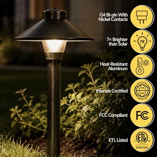 Outdoor Pathway Light – Landscaping Lighting (4 Pack) – Antique Bronze - Image 5