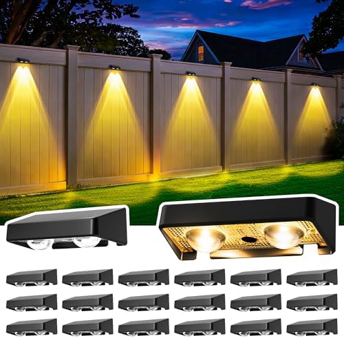 Solar Fence Lights Outdoor, Color Changing, Waterproof IP65, 20 Pack by Unknown