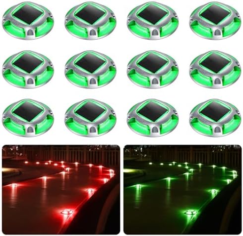 AGPTEK Solar Driveway Lights Outdoor 12 Pack, 2 Color Modes LED Deck Dock by AGPTEK