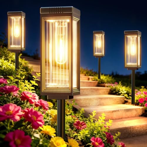 ELECLINK Solar Pathway Lights Outdoor, 8 Pack Upgraded Solar Lights Outdoor Waterproof, Bright Up to 15 Hrs Auto On/Off Garden Light for Yard Patio Lawn Path Walkway Driveway Outside Decor by ELECLINK