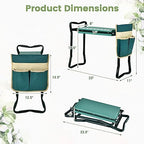 IRONMAX Foldable Garden Kneeler and Seat with Wide Soft Foam Pad, Green - Image 3