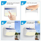 Peasur 8 Pack Solar Motion Sensor Lights Outdoor Waterproof with 3 Modes - Image 5