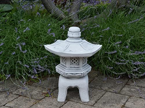 Asian Pagoda Lantern Statue Zen Garden Handmade Decoration Concrete Lantern Figurine Creative Outdoor Decor Gray - Image 5