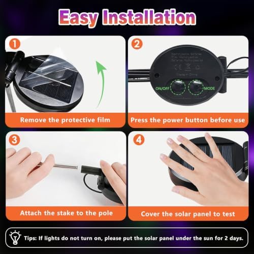 EEW Solar Halloween Decorations Outdoor 6 Pack Eyeball Lights Orange Purple - Image 7