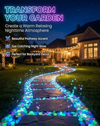 Colorful Glow in the Dark Garden Stones Night Guide Pebbles Luminous Rocks Outdoor Pathway Walkway Yard Patio Fish Tank Aquarium Stepping Decor Landscape Waterproof Solar Magical - Image 3
