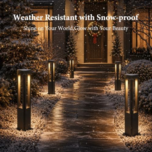 Landscape Pathway Lights Modern Black Path Light Cone LED Bollard Lighting Fixture Outdoor Sideway Lighting With Aluminum Housing Walkway Lamps Waterproof 3000k Lawn Light For Garden Yard House Park - Image 5