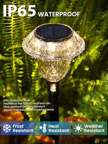 SOLPEX Solar Pathway Lights, Waterproof Fall Garden Decor 6 Pack Warm White - Image 6