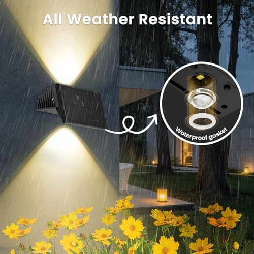 Solar Fence Lights Outdoor, 10 Pack Up and Down Wall Lights, White & RGB - Image 4