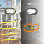 WISBEAM 2 Pack LED Bulkhead Light, Outdoor Bulkhead LED Wall Light, Dimmable, 6W Replace 60W, 450 Lumen 3000K Daylight White 80CRI, Water-Proof, ETL Rated - Image 2